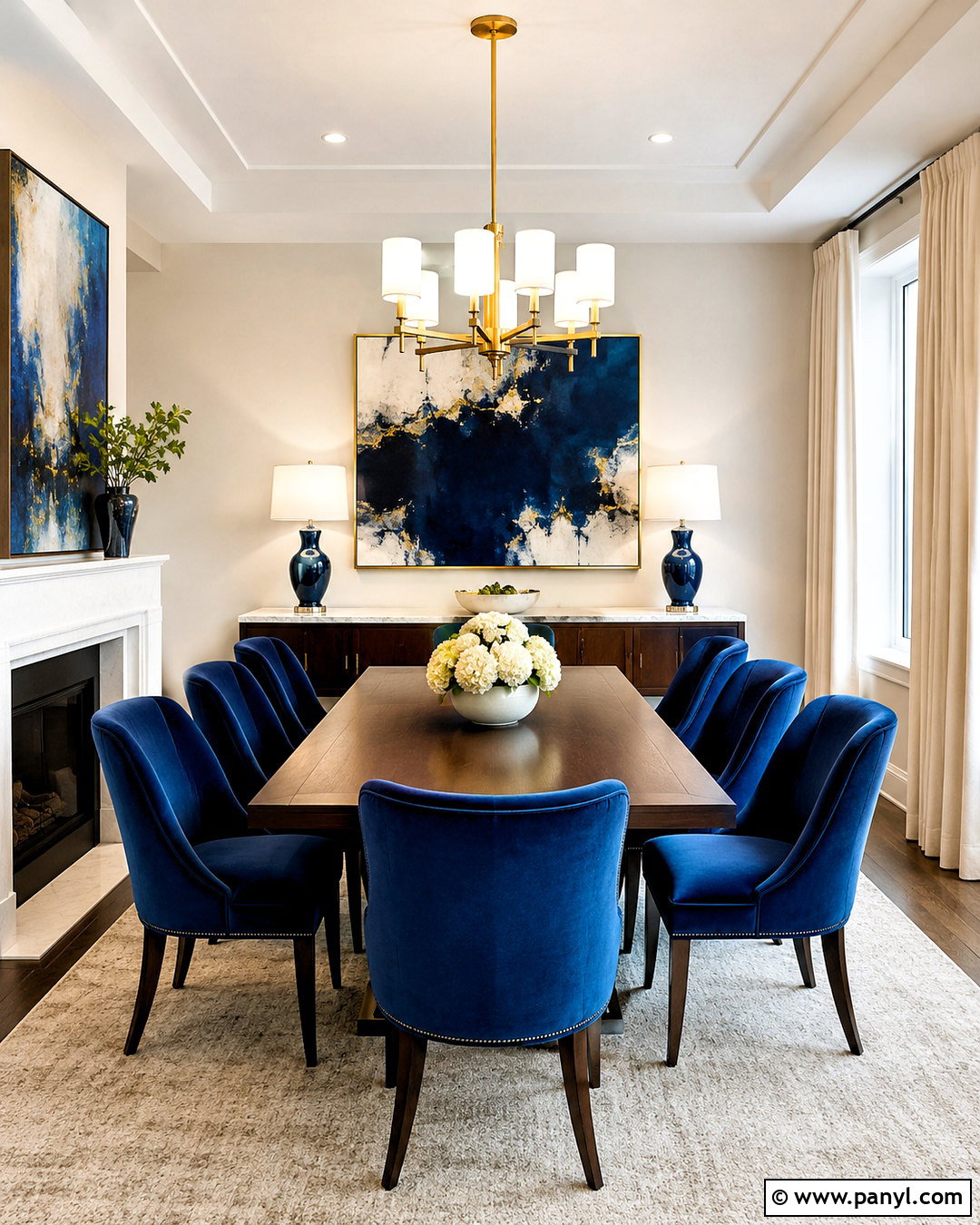 Cobalt Blue White and Walnut Color Palette - 20 luxe color palette ideas