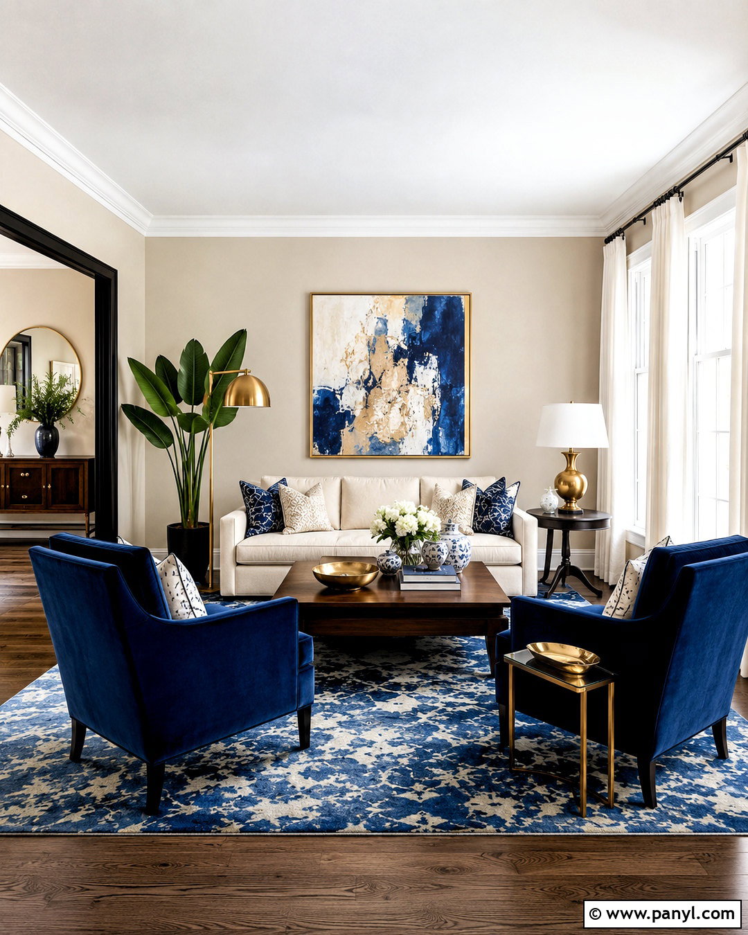 Cobalt Blue With Beige Walls - 20 What Colors Go With Beige Walls