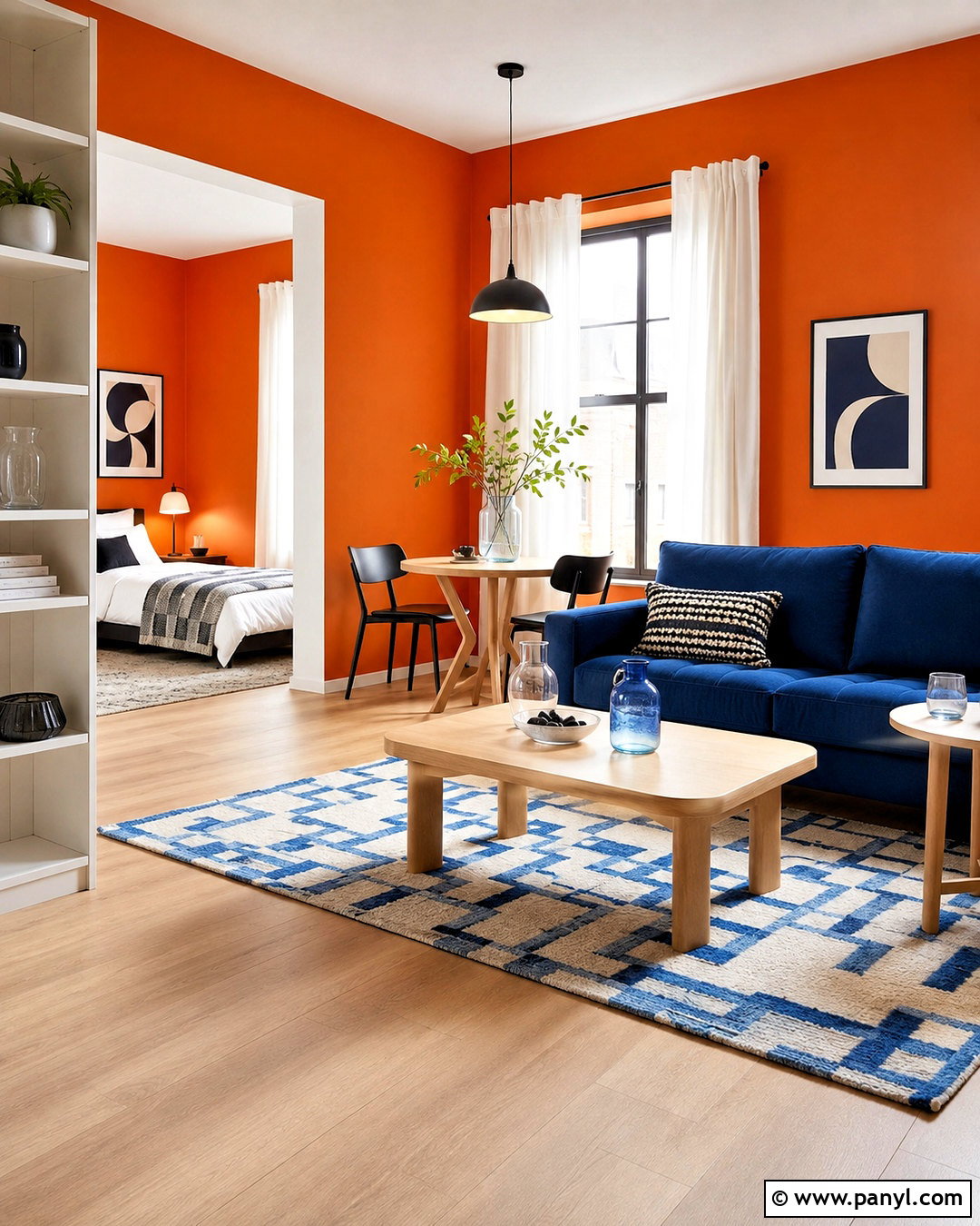 Cobalt Blue With Orange Walls - 20 What Colors Go With Orange Walls