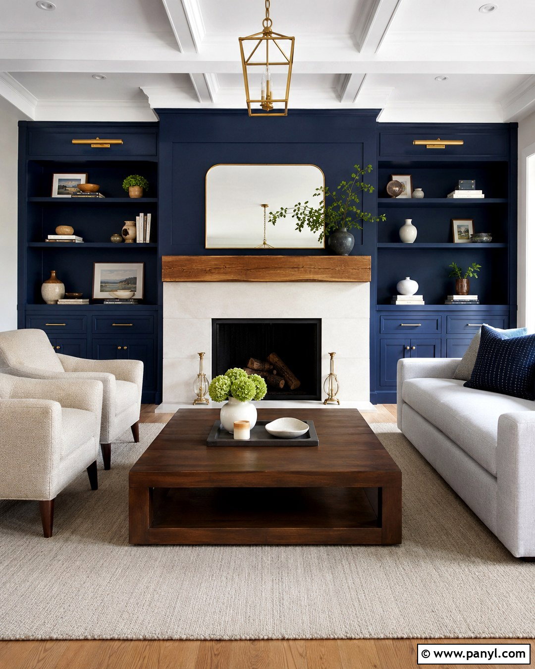 Cobalt Fireplace Wall - 20 Cobalt Wall Ideas