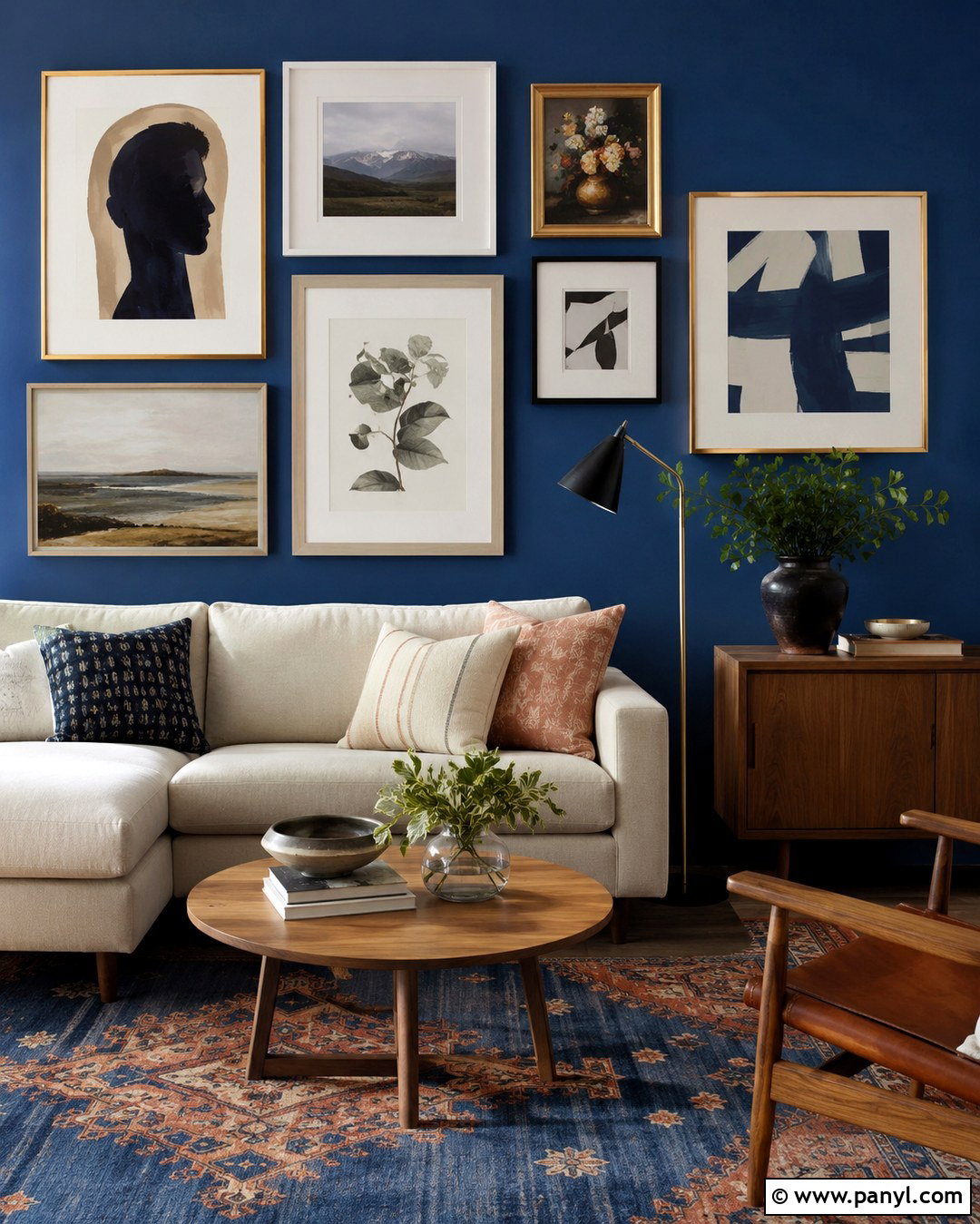 Cobalt Gallery Wall - 20 Cobalt Wall Ideas