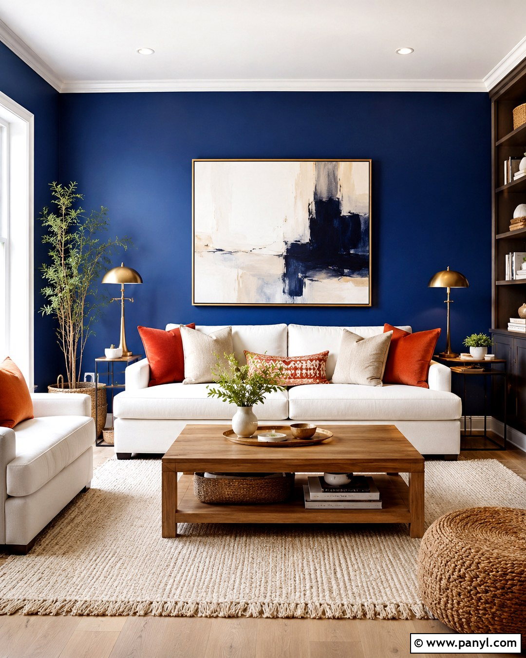 Cobalt Living Room Accent Wall - 20 Cobalt Wall Ideas
