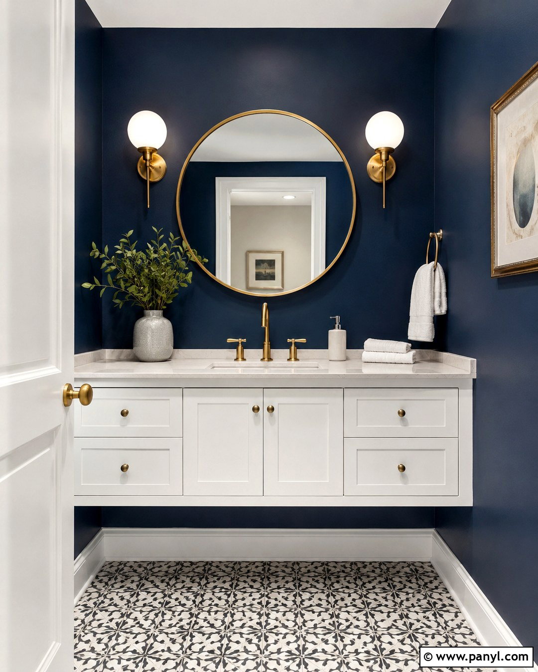 Cobalt Powder Room Walls - 20 Cobalt Wall Ideas