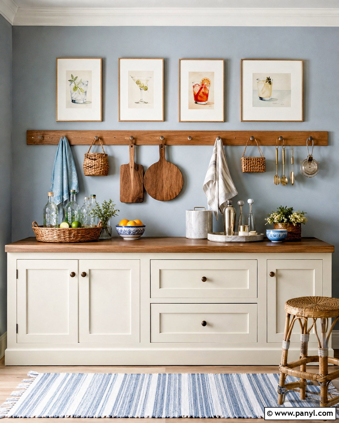 Cocktail Wall With Peg Rail - 20 cocktail wall ideas