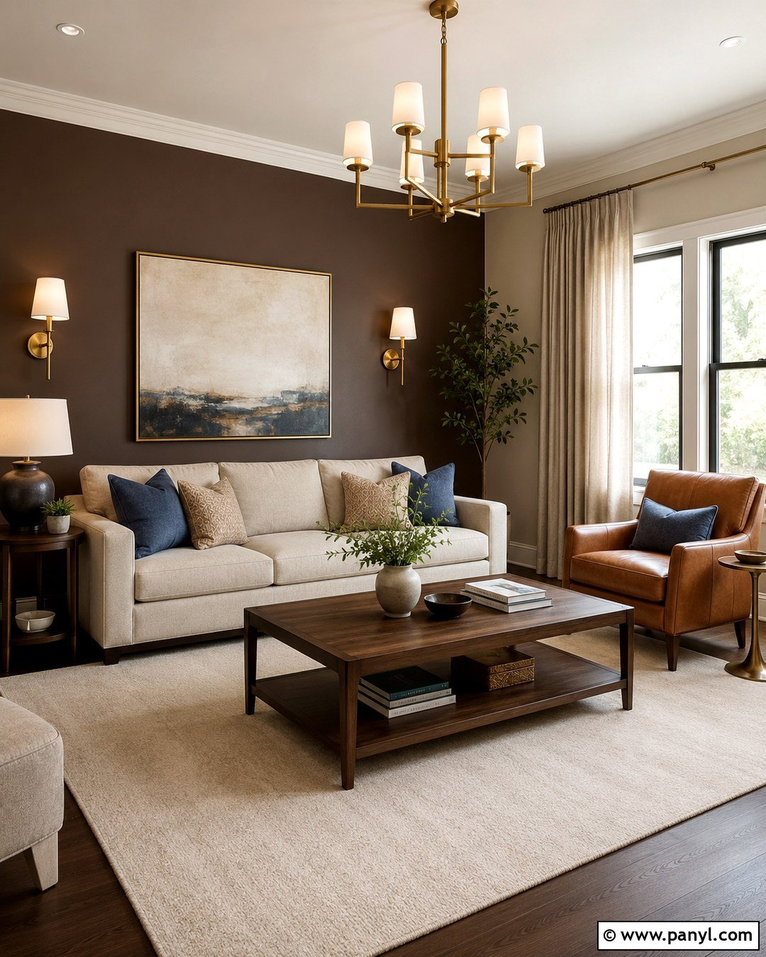 Cocoa Brown Accent Wall - 20 Neutral Accent Wall Color Ideas