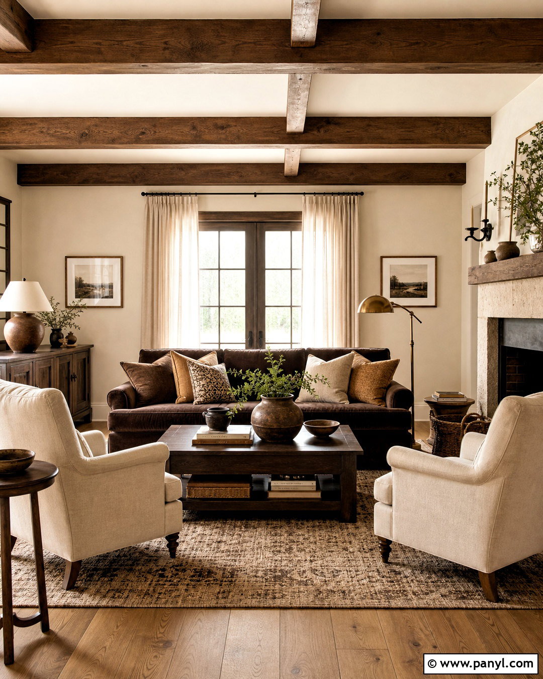 Cocoa Brown Farmhouse Living Room Palette - 20 farmhouse color palette living room ideas