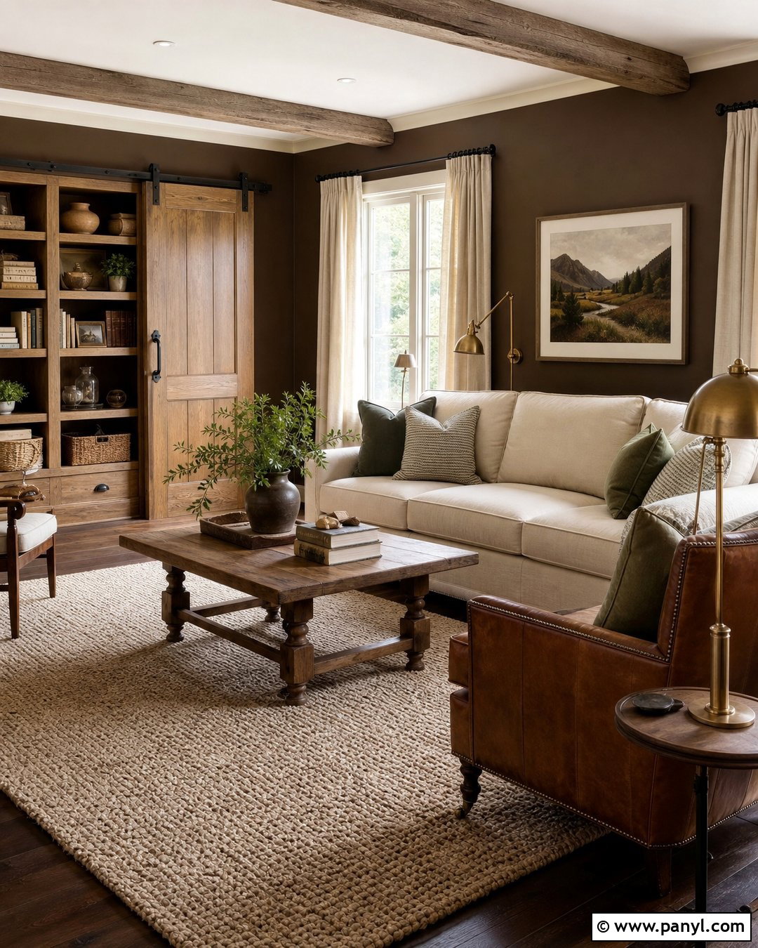 Cocoa Brown Farmhouse Walls - 35 Farmhouse Wall Colors
