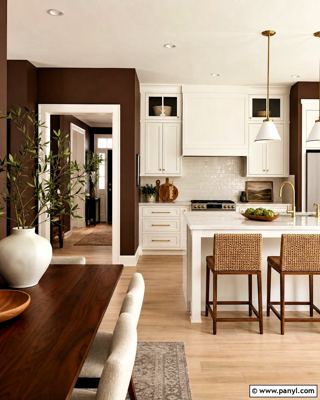 Cocoa Brown Kitchen Paint - 20 kitchen paint colors with white cabinets