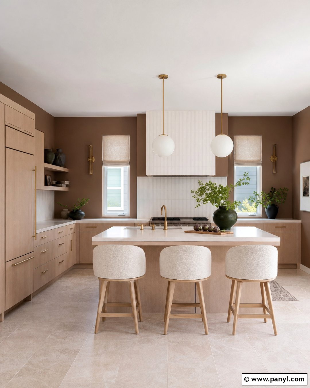 Cocoa Brown Kitchen Walls - 20 Brown Kitchen Wall Colors