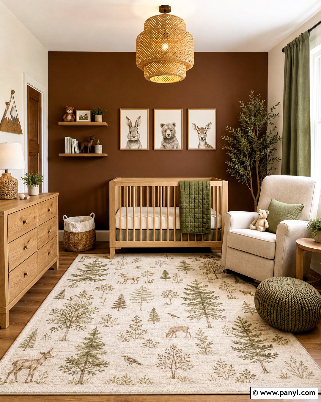 Cocoa Brown Nursery Accent Wall - 20 Woodland Nursery Wall Color Ideas