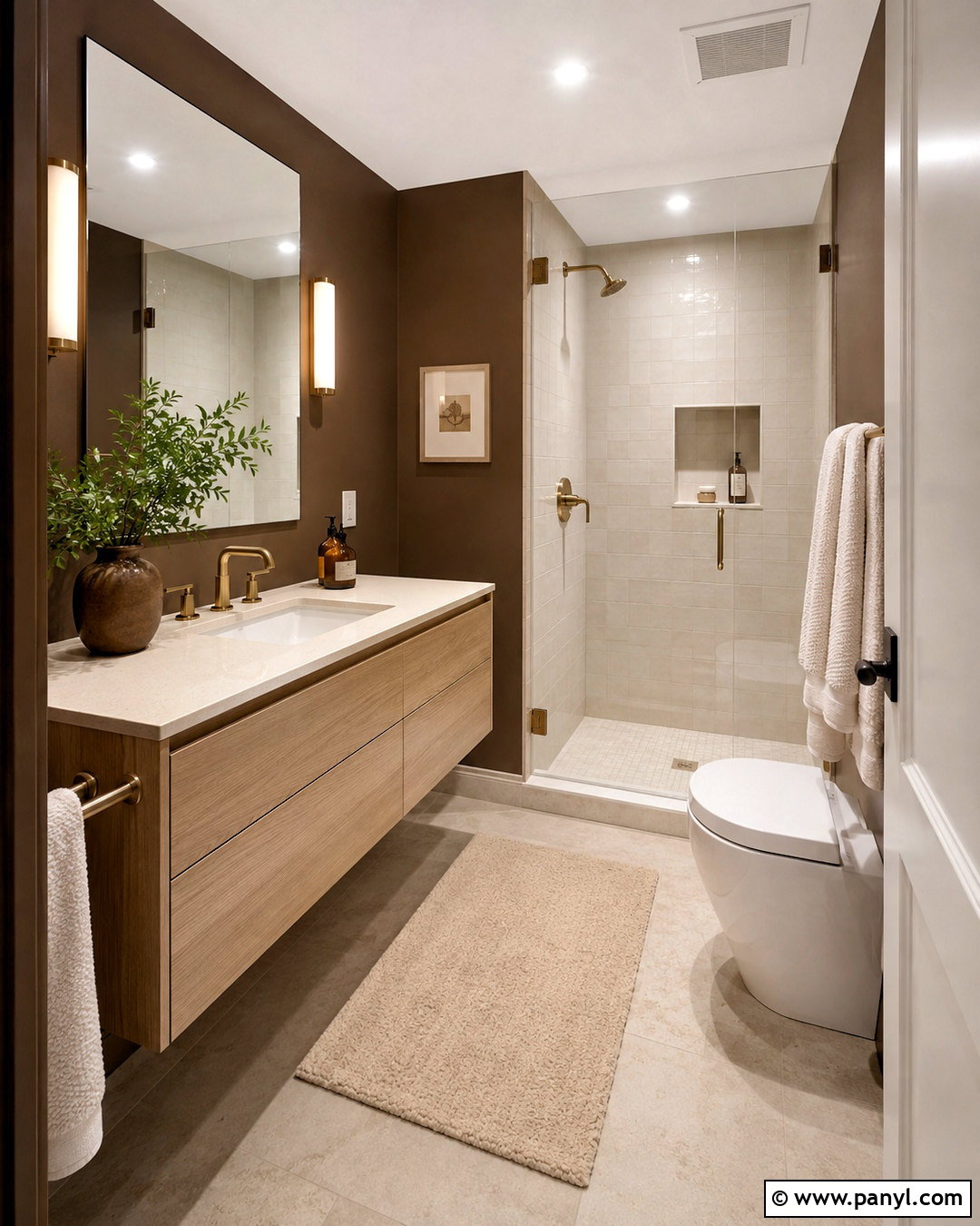 Cocoa Brown Small Bathroom Walls - 35 small bathroom wall colors