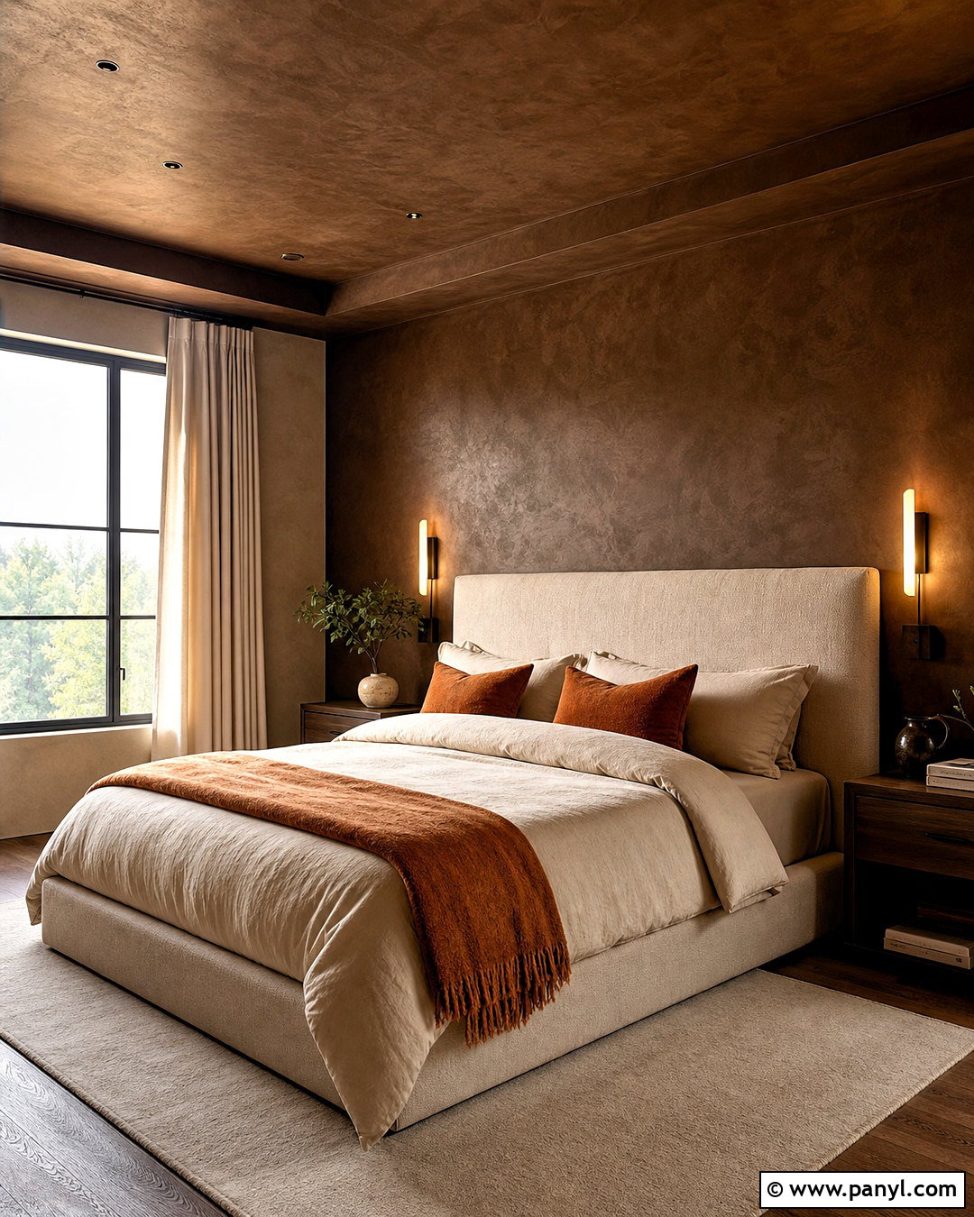 Cocoa Brown Venetian Plaster Bedroom - 20 venetian plaster walls