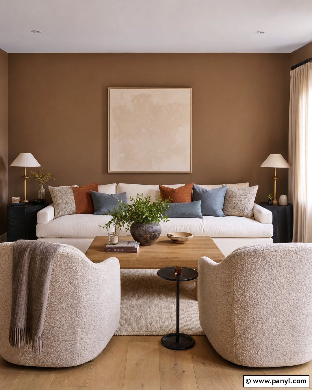 Cocoa Brown Walls With Blond Wood Floors - 25 Wall Color Combination With Wooden Floor Ideas
