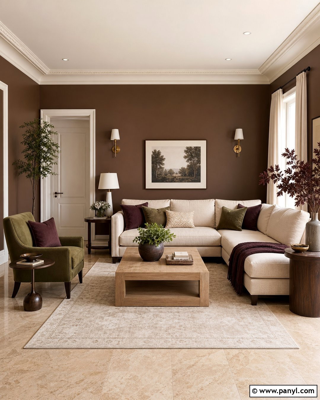 Cocoa Brown Walls With Travertine Floors - 20 Best Wall Color For Travertine Floors