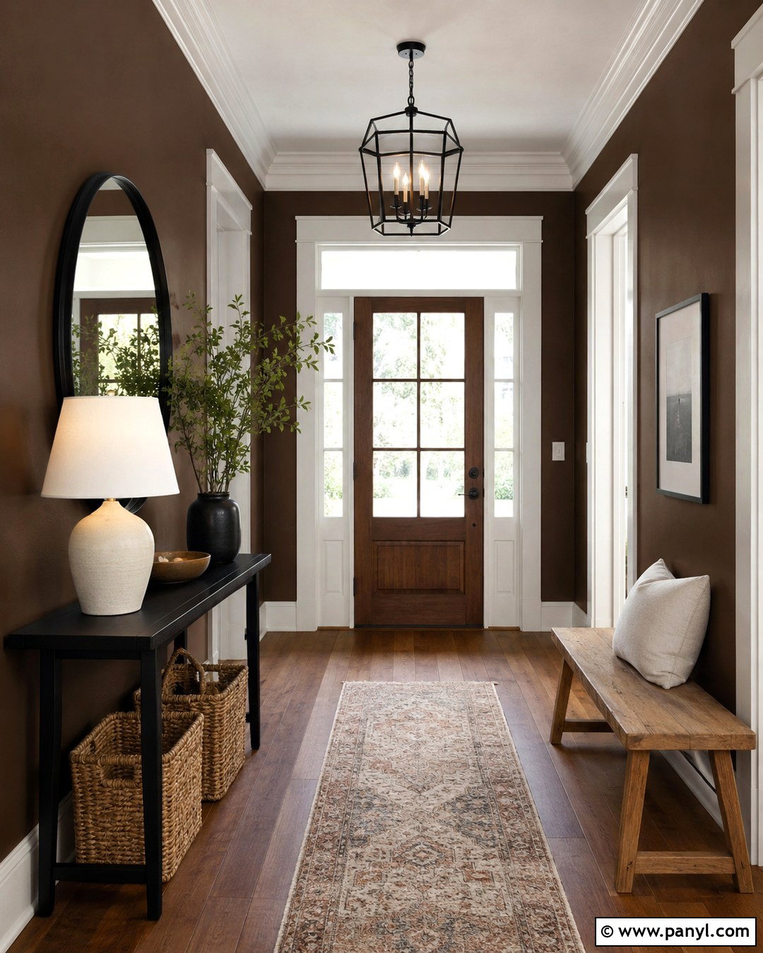 Cocoa Entryway With Black Accents - 20 Cocoa Wall Color Ideas