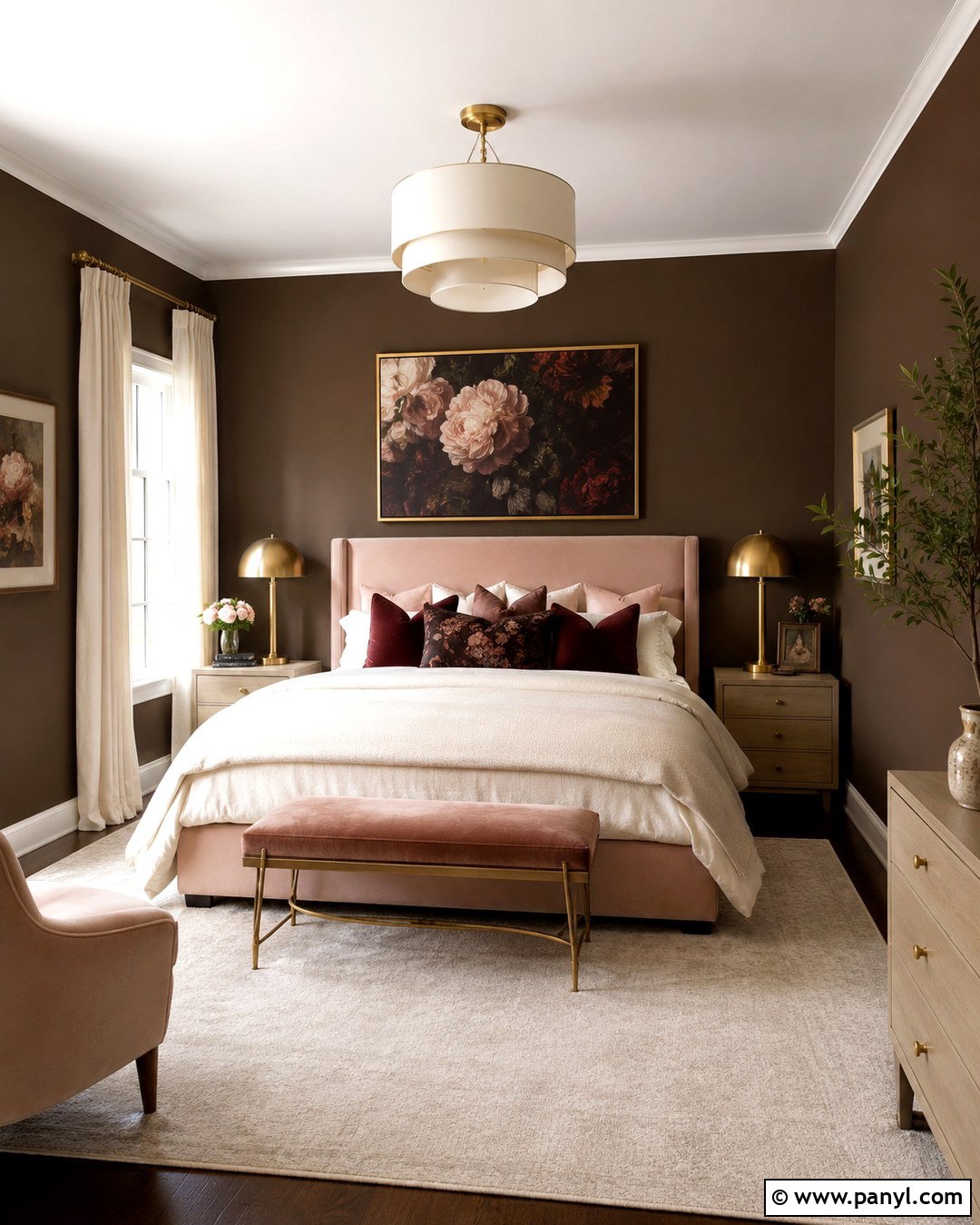 Cocoa Walls With Blush Pink - 20 Cocoa Wall Color Ideas