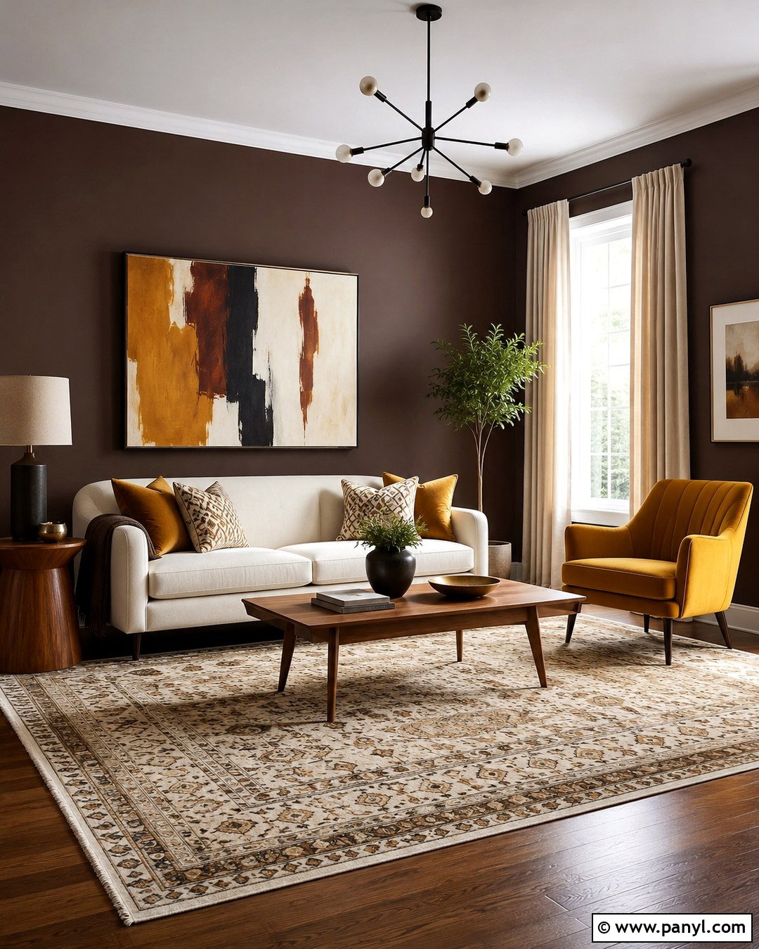 Cocoa Walls With Mustard Yellow - 20 Cocoa Wall Color Ideas