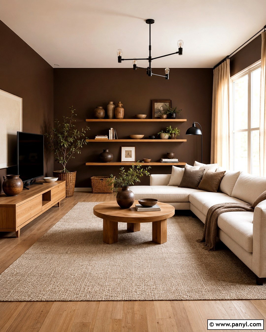 Cocoa Walls With Natural Wood - 20 Cocoa Wall Color Ideas