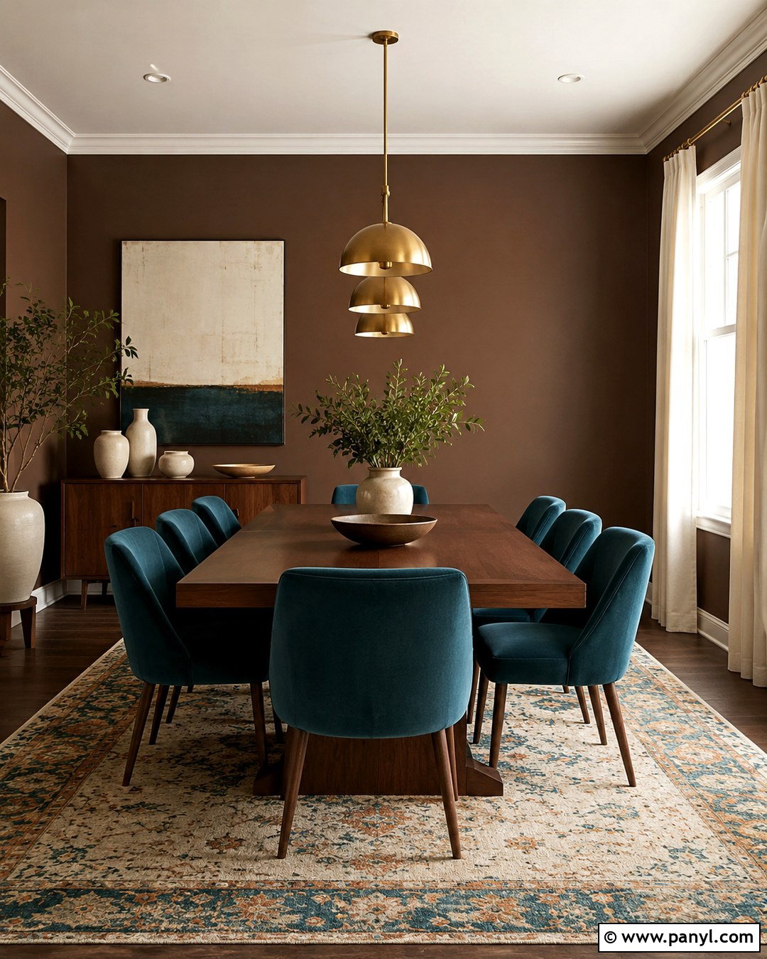 Cocoa Walls With Teal Accents - 20 Cocoa Wall Color Ideas