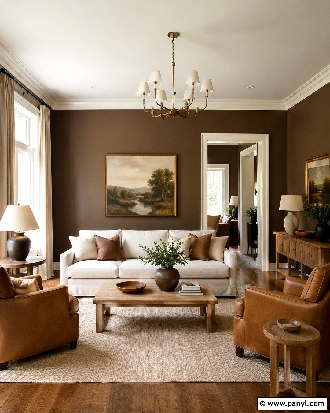 Cocoa Walls With Warm White Trim - 20 Cocoa Wall Color Ideas
