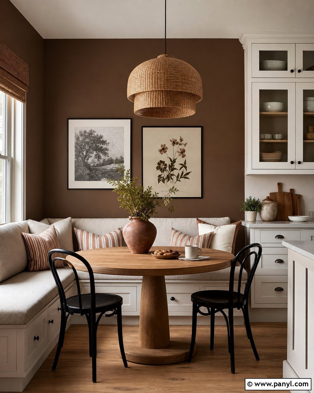 Coffee Brown Breakfast Nook Walls - 30 Brown Paint Walls