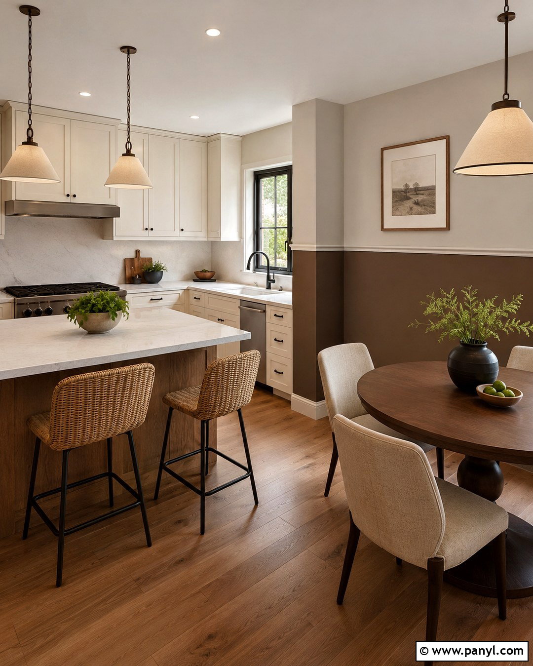 Coffee Brown and Greige Kitchen Walls - 20 Two Tone Brown Walls