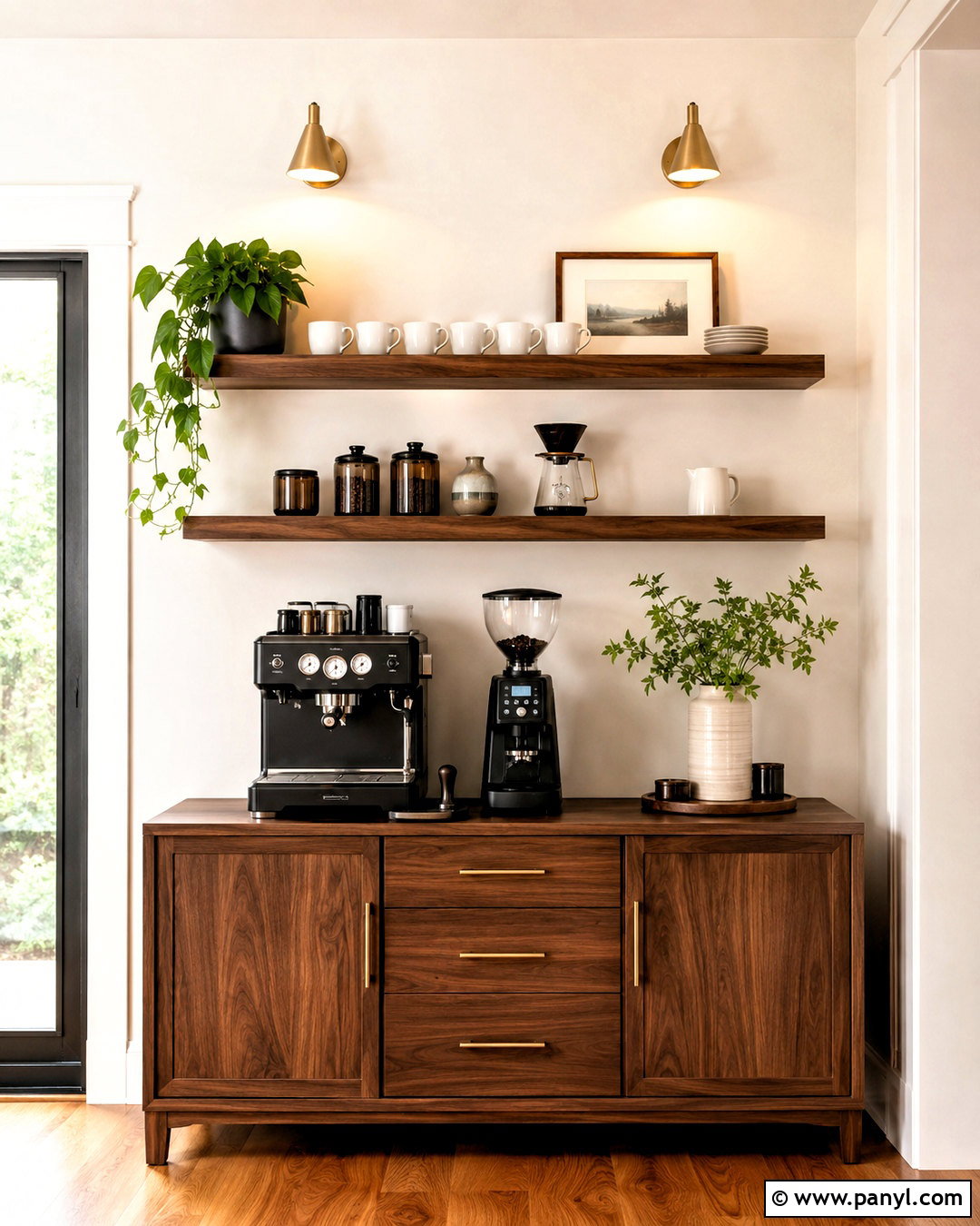 Coffee Station With Floating Shelves - 20 coffee station ideas