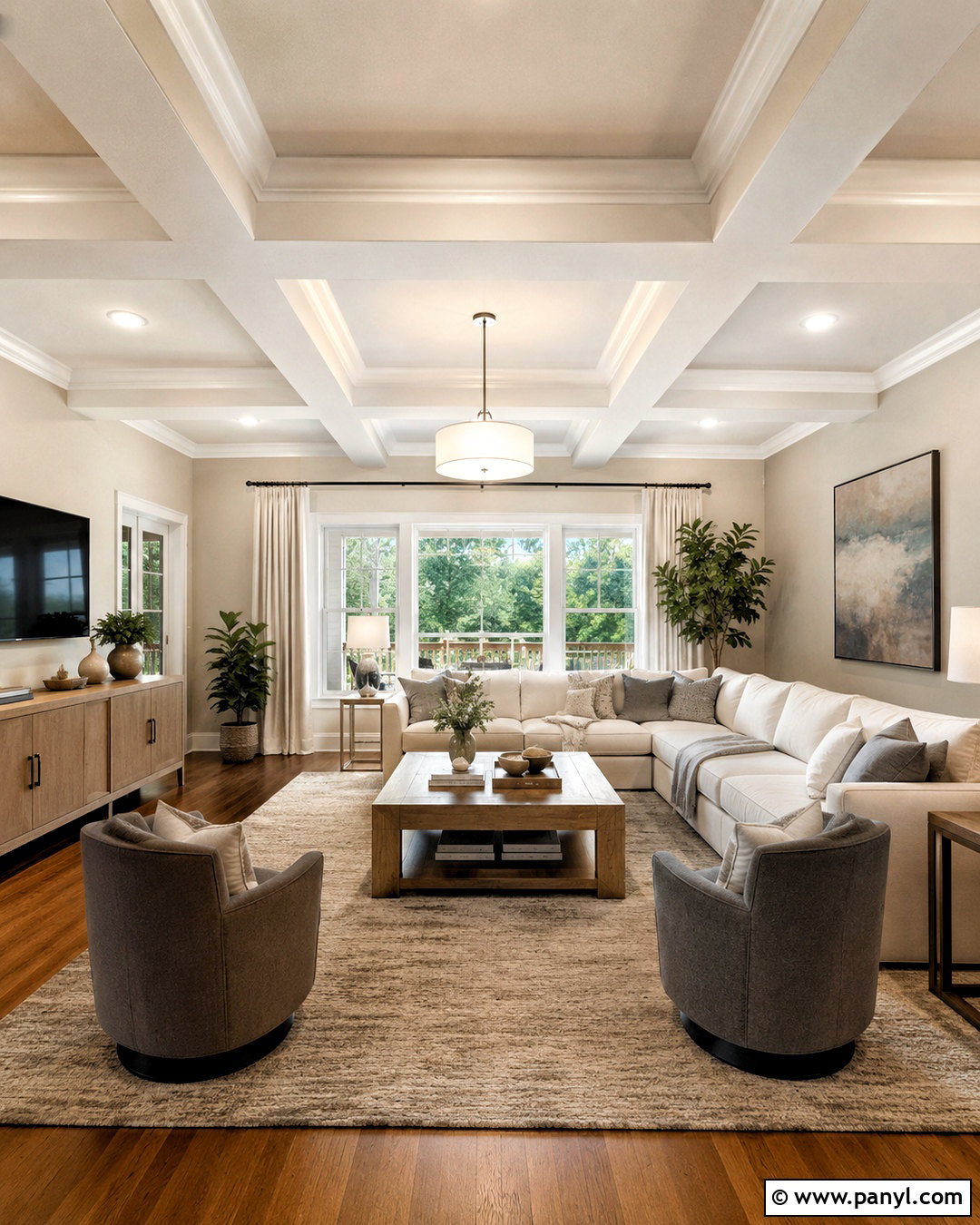 Coffered Ceiling Living Room Trim - 20 living room trim ideas