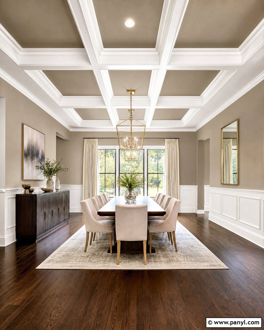 Coffered Striped Ceiling - 20 striped ceiling ideas