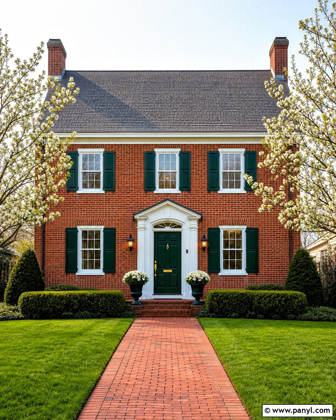 Colonial Brick House With Updated Shutters - 20 updating brick house exterior ideas