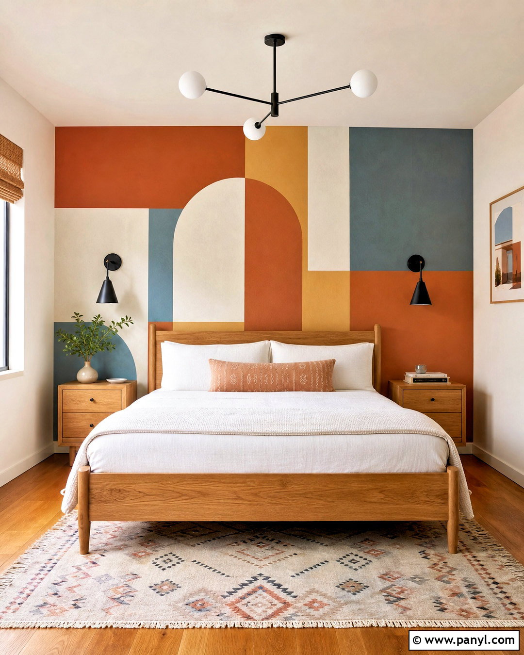 Color Block Abstract Accent Wall - 20 abstract accent wall ideas
