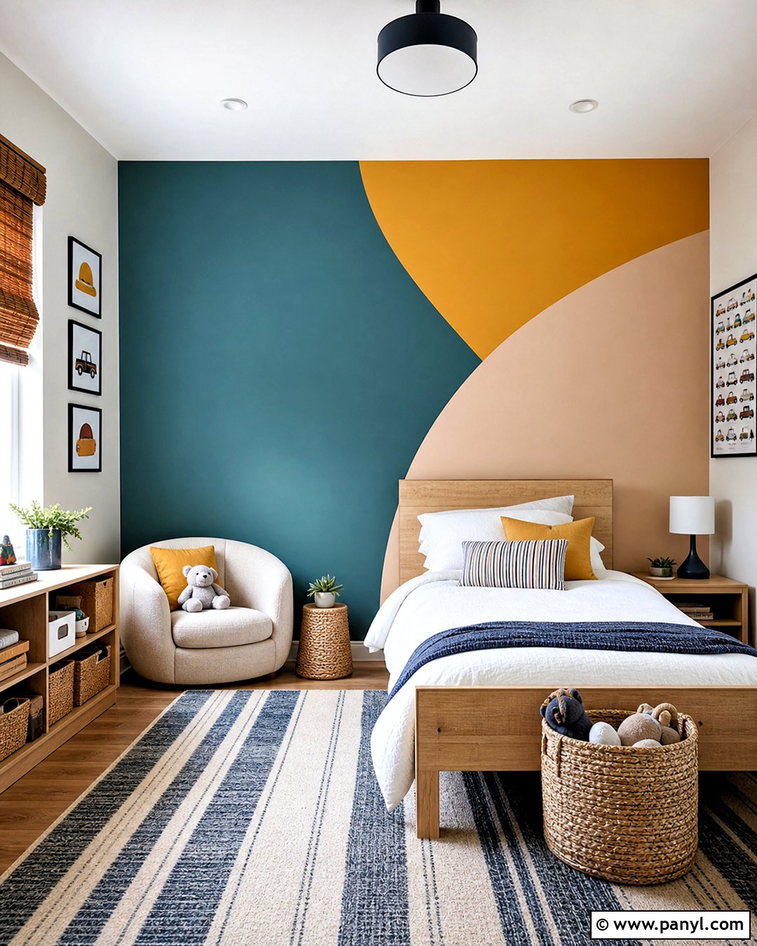 Color Block Accent Wall - 20 cool accent wall ideas