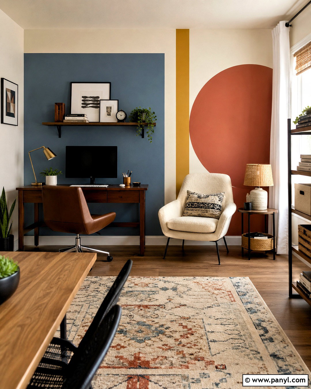 Color Block Accent Wall - 20 hand painted accent wall ideas