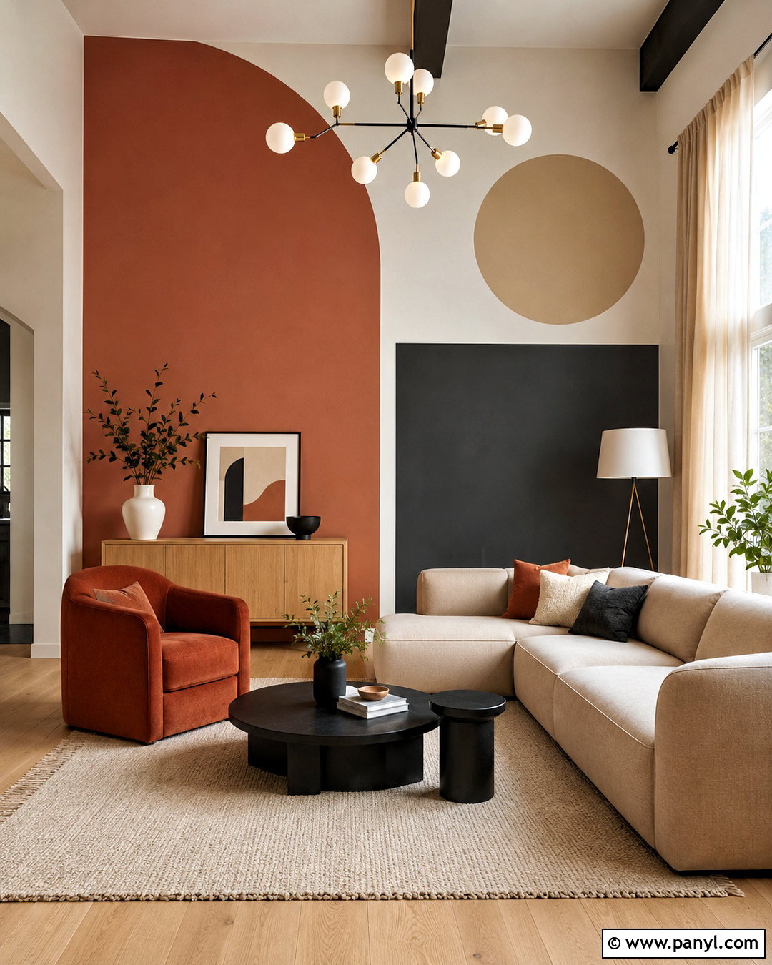 Color Block Accent Wall - 35 tall accent wall high ceilings