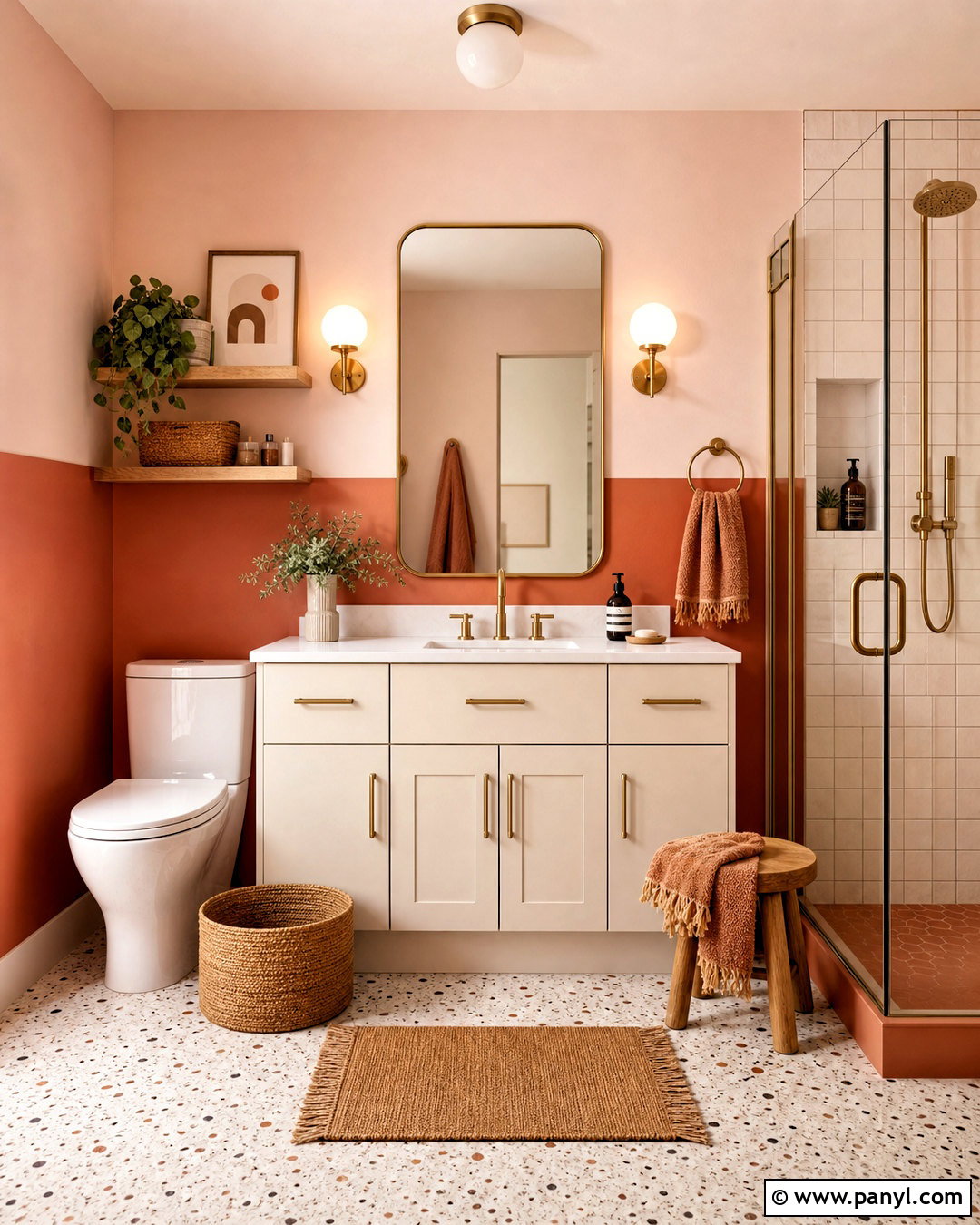 Color Block Bathroom Wall - 20 bathroom wall design ideas