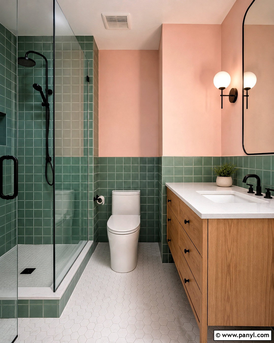 Color Block Bathroom - 20 color block interior design ideas