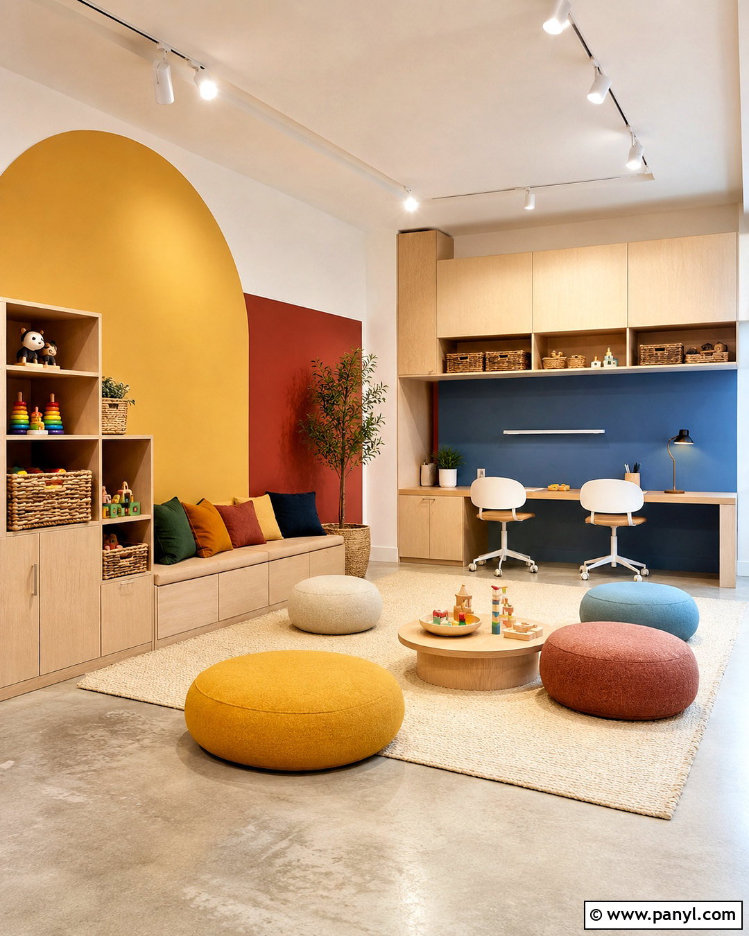 Color Block Concrete Wall - 20 concrete wall paint ideas