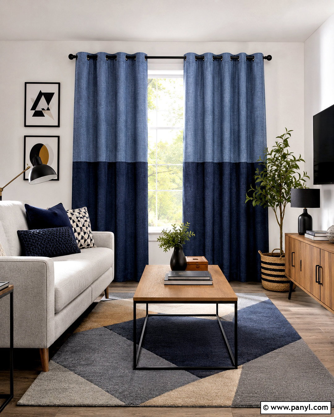 Color Block Denim Curtains - 20 denim curtains