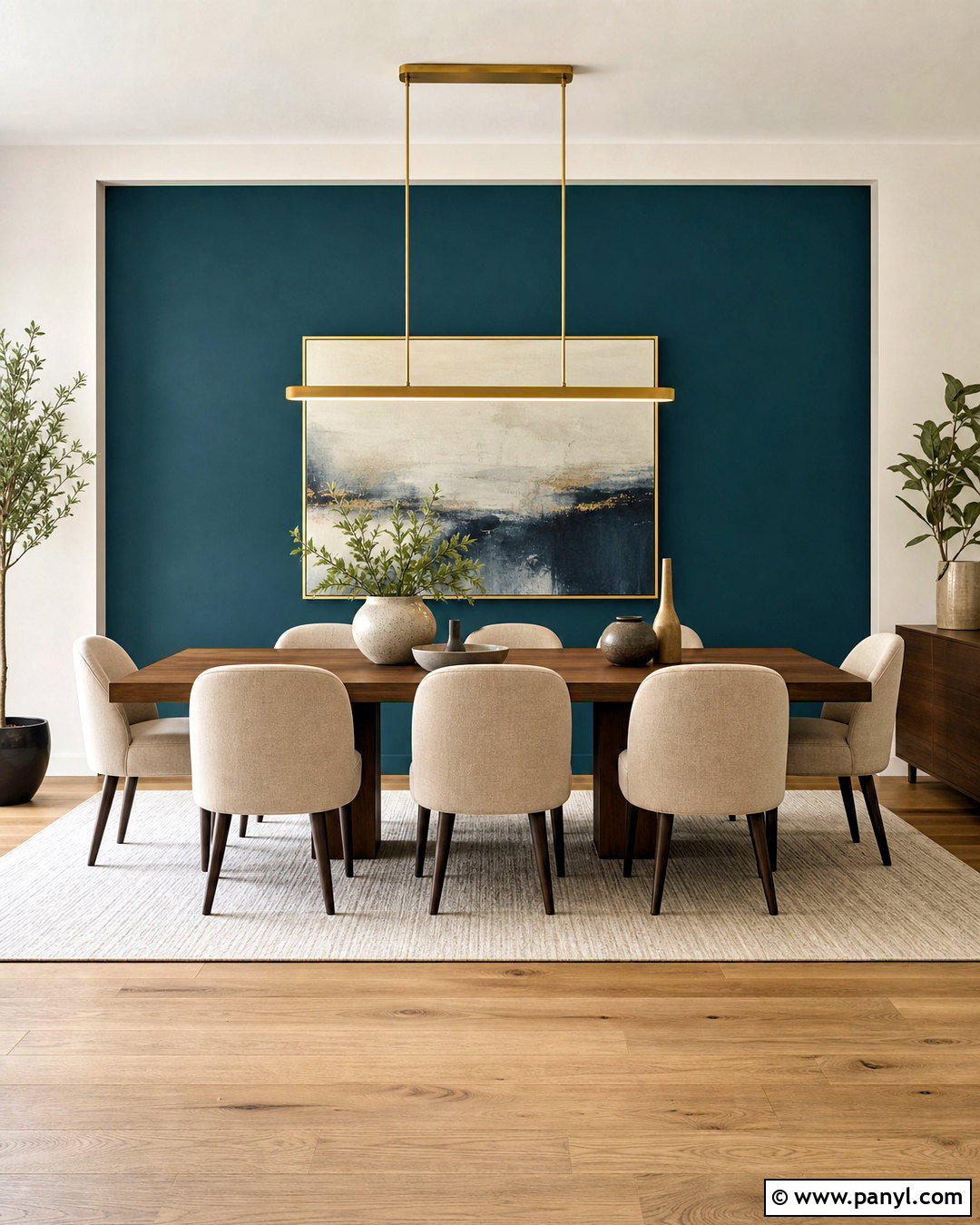 Color Block Dining Room Feature Wall - 20 painted feature wall ideas