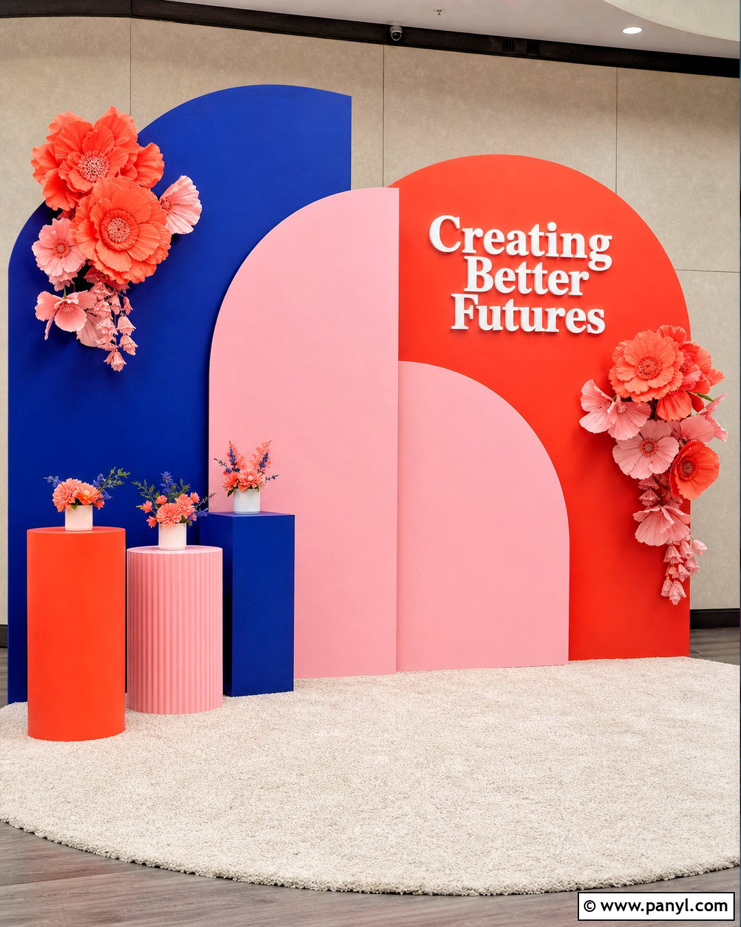 Color Block Event Photo Wall - 20 event photo wall ideas