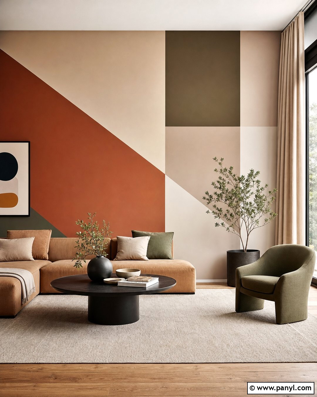 Color Block Geometric Wall Pattern - 35 geometric wall paint patterns