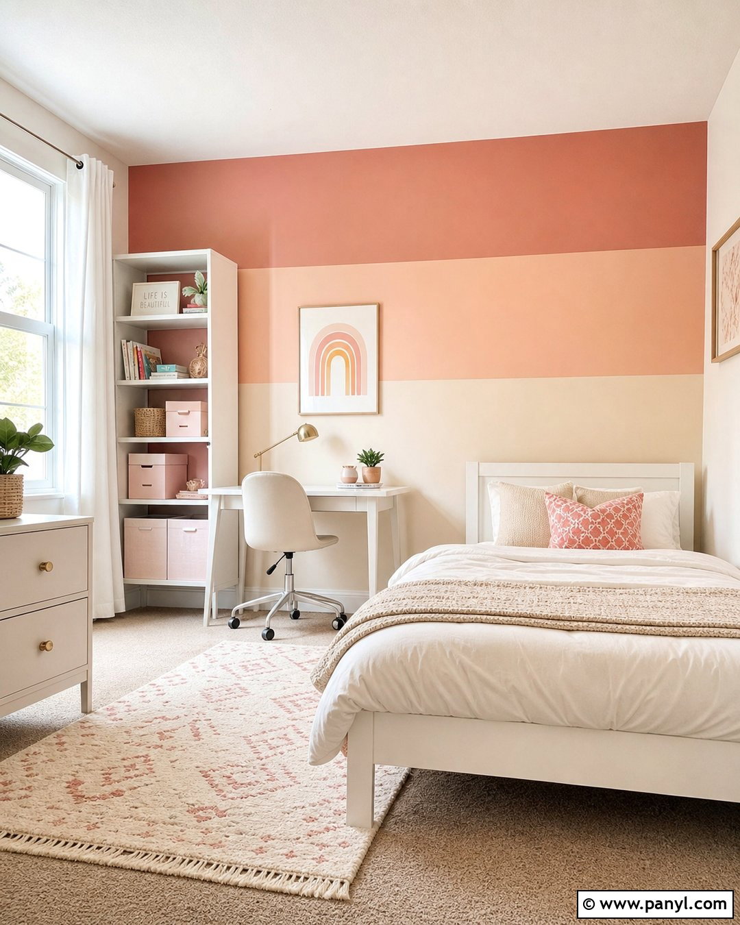 Color Block Girls Room Accent Wall - 25 Accent Wall For Girls Room Ideas