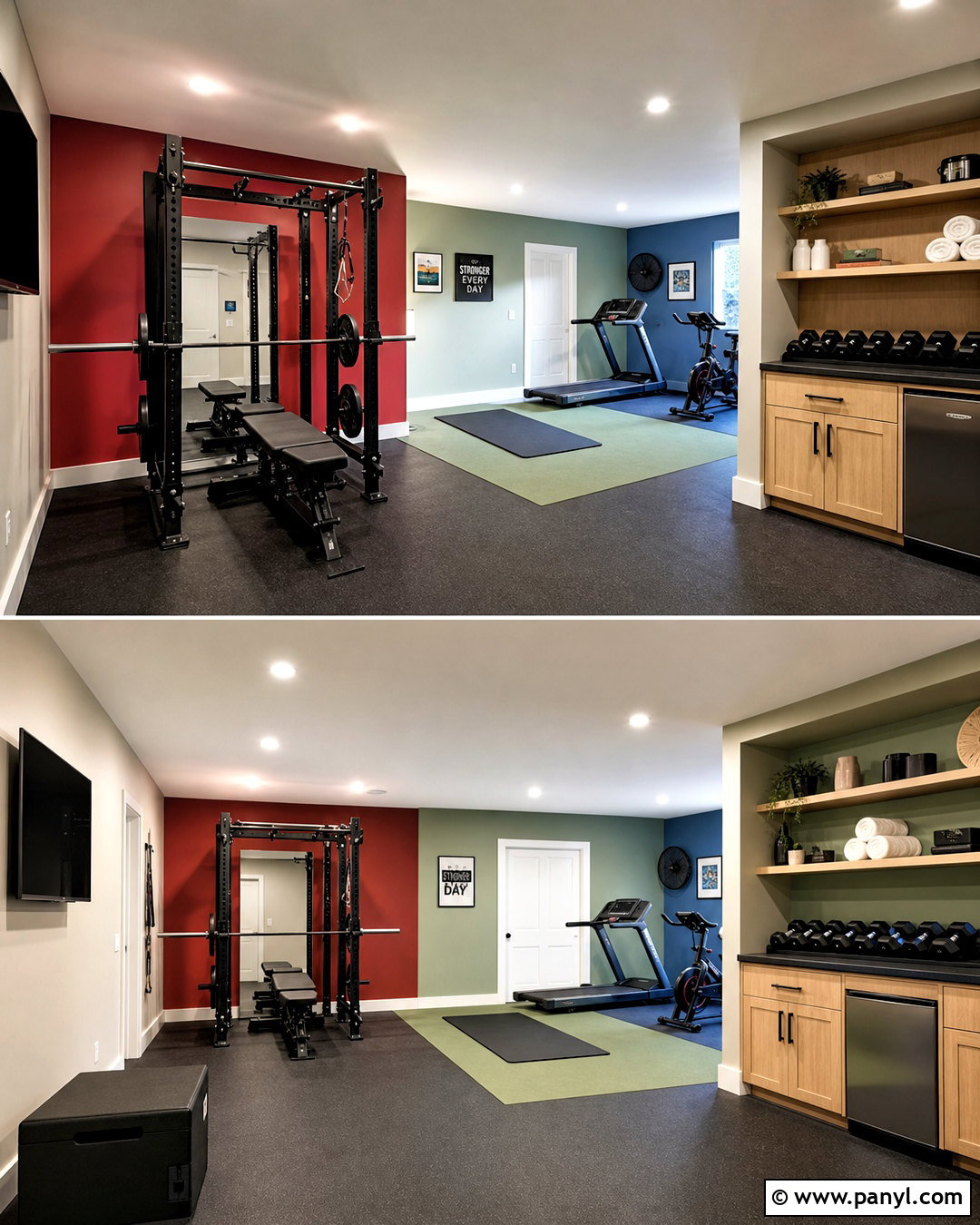 Color Block Gym Zones - 20 gym wall painting ideas