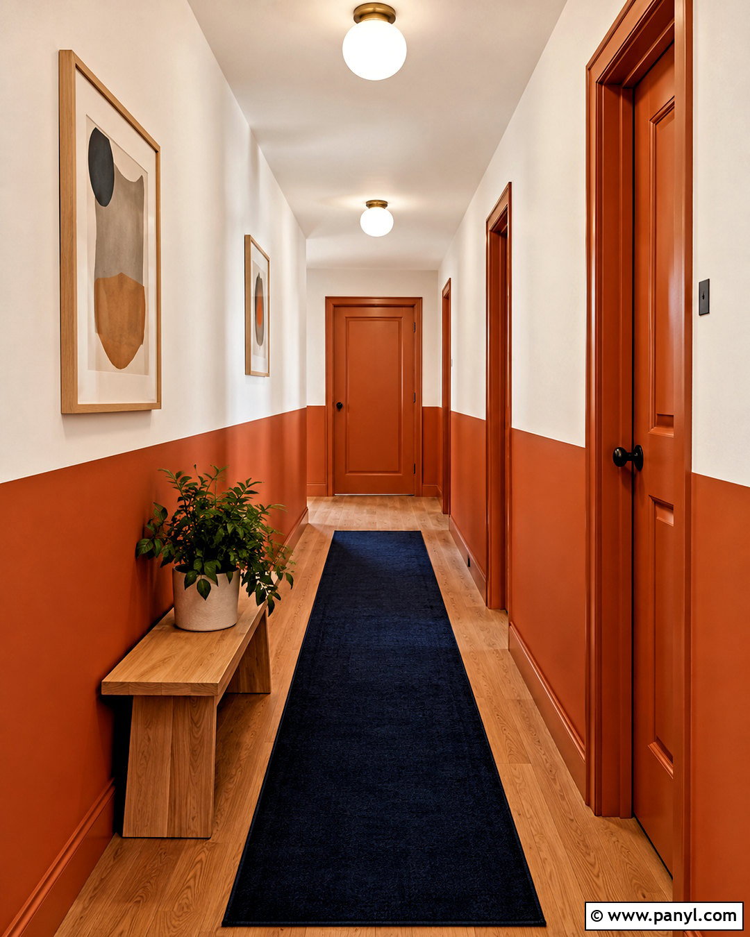 Color Block Hallway - 20 color block interior design ideas