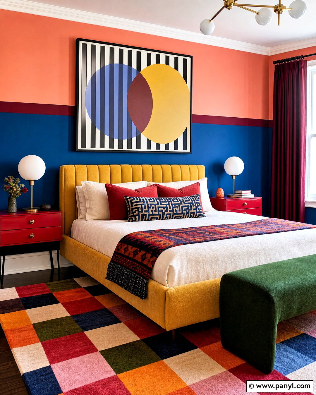 Color Block Maximalist Bedroom - 20 interior design maximalist ideas