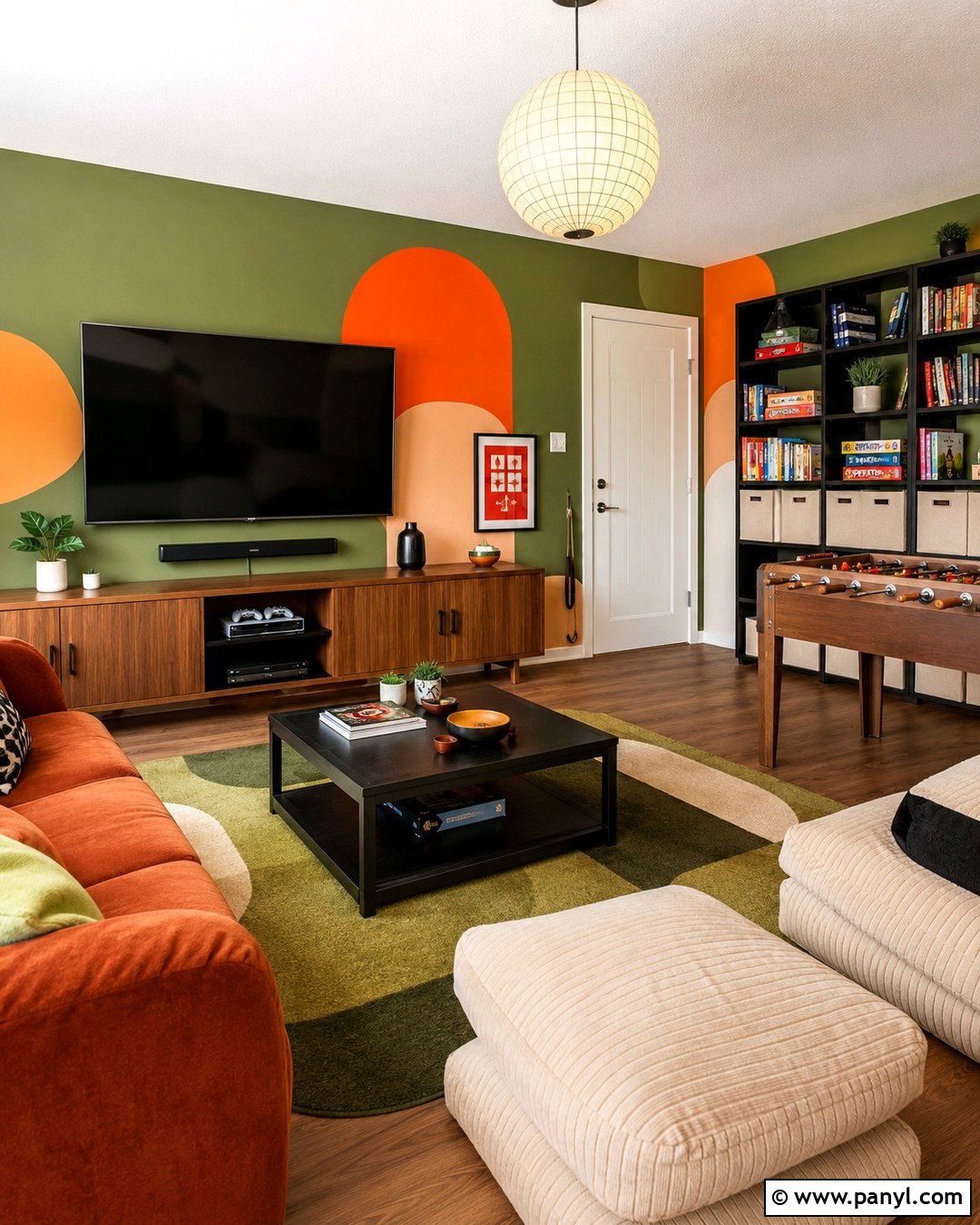 Color Block Orange And Green Accent Wall - 20 Orange And Green Accent Wall Ideas