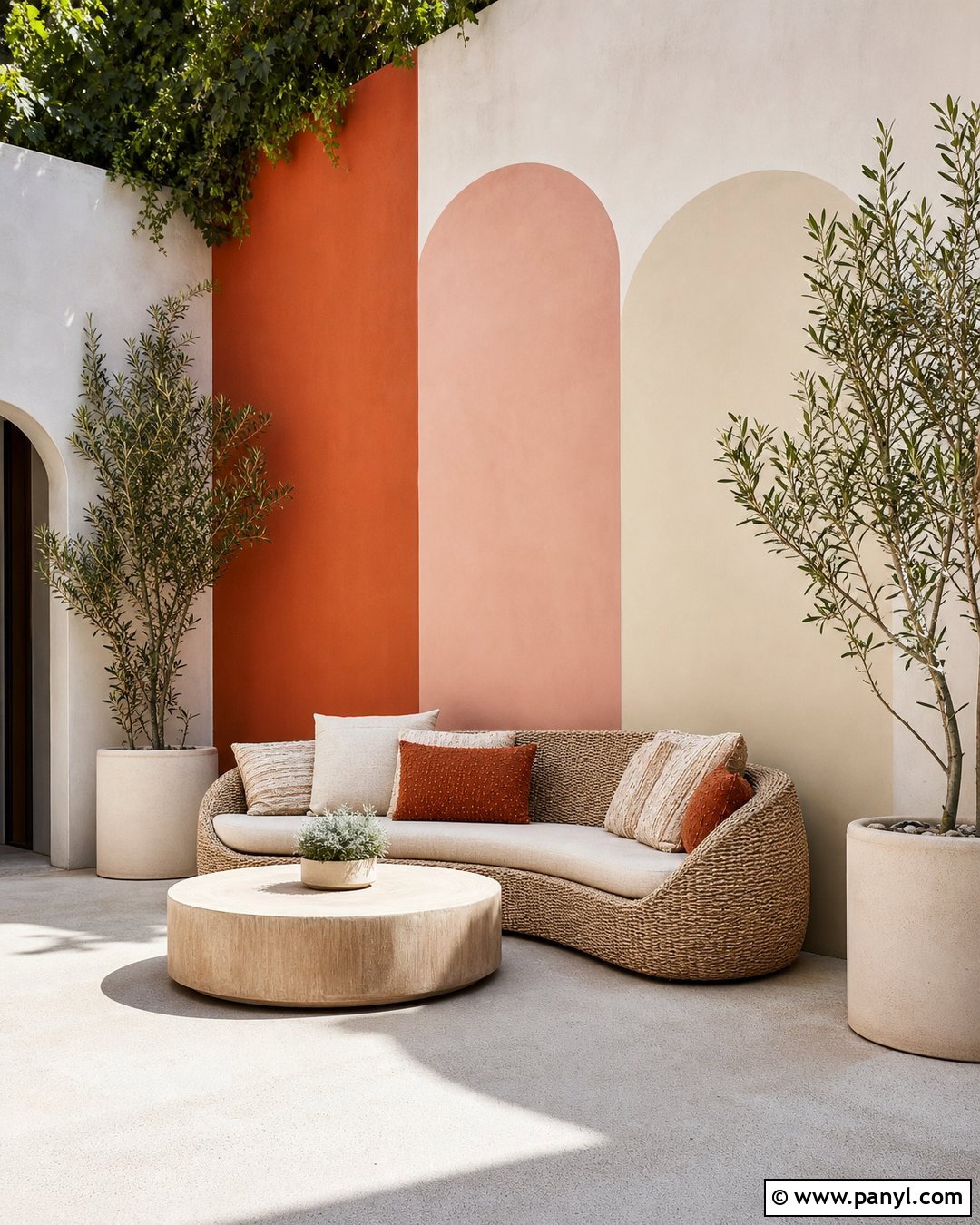 Color Block Outdoor Accent Wall - 35 Outdoor Accent Wall Ideas