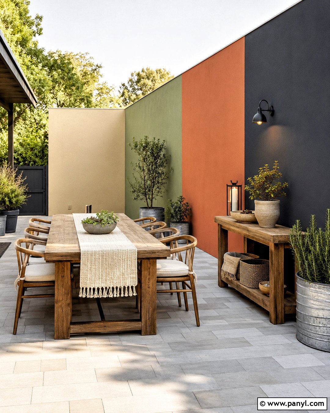 Color Block Outdoor Wall - 20 outdoor wall painting ideas