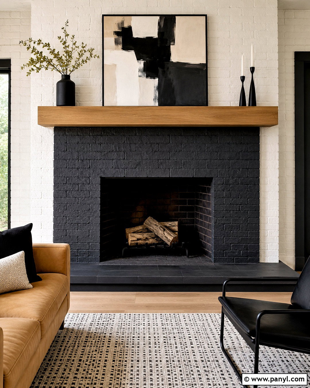 Color Block Painted Brick Fireplace - 20 painted brick fireplace makeover ideas