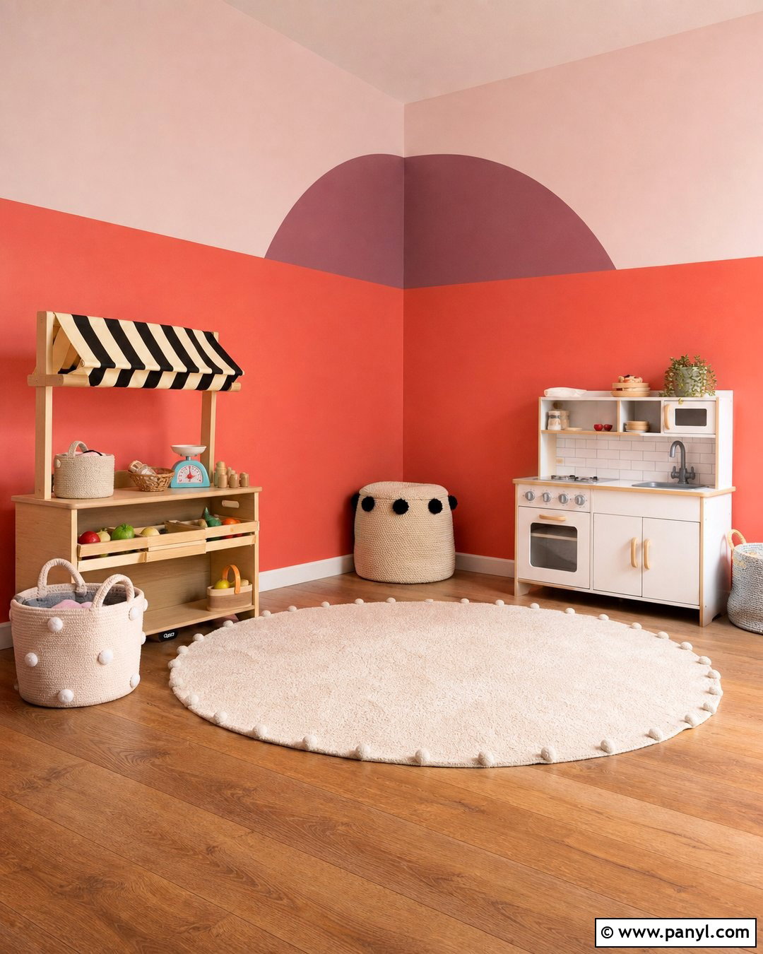 Color Block Playroom Corner - 20 Color Block Wall Playroom Ideas